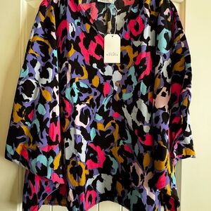 Colorful Leopard Print Blouse